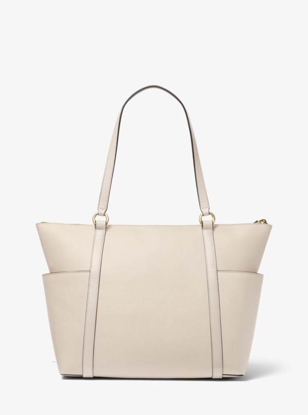 Damske Prenosná Taška Michael Kors Sullivan Large Saffiano Leather Top-Zip Platina - Kabelky Michael Kors Nejlevnejsi | PGOWB-7043